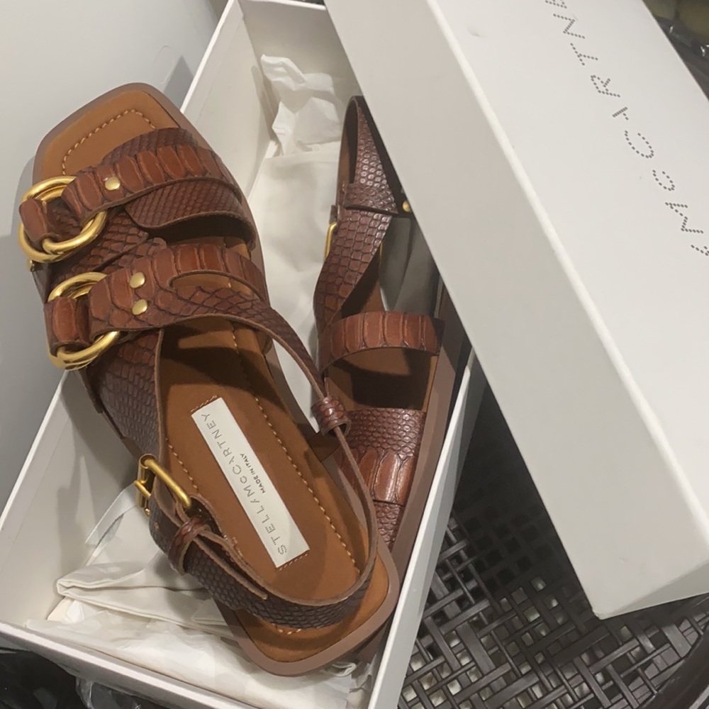 NIB Stella McCartney embossed gladiator sandals 8.5